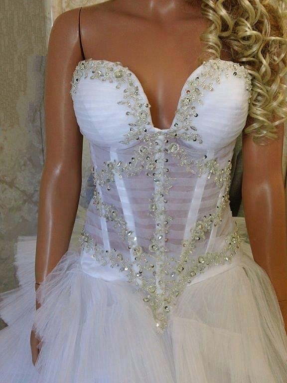 See Through Corset Bridal Wedding Dress 5671